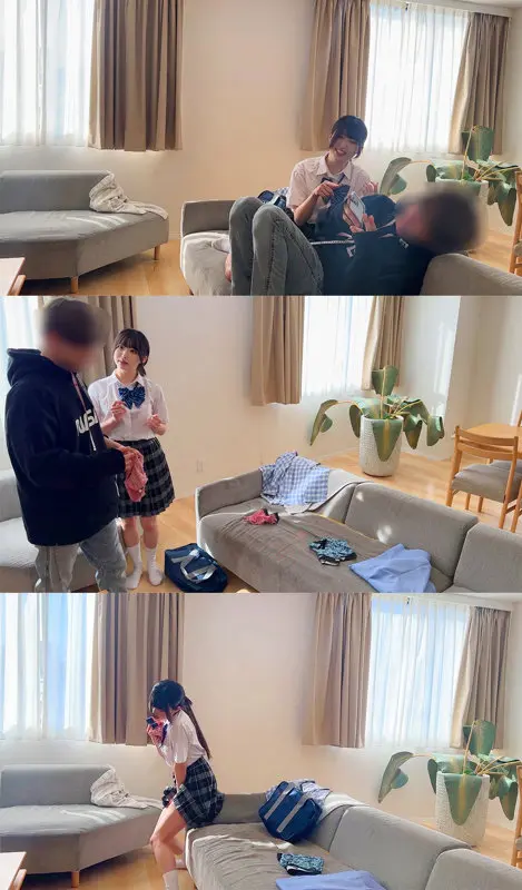 【三葉やよい】【欲望のままに】可憐な制服姿の女子校生が中出しとこっそりで理性崩壊-1