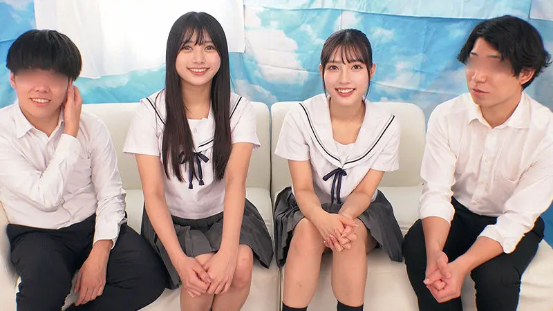【北岡果林・宮城りえ】【目を奪われる美】制服の魅力の存在感に釘付け-1