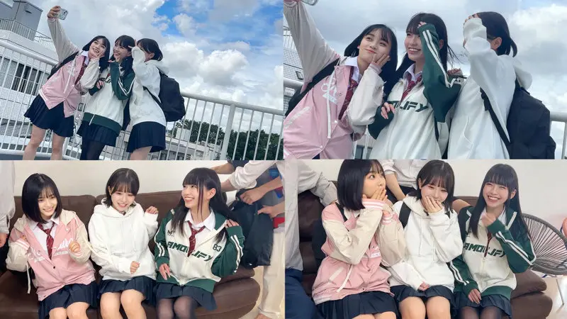 【柏木こなつ・花音うらら・雫月心桜】密着映像！制服姿の中出しが生々しすぎる-1